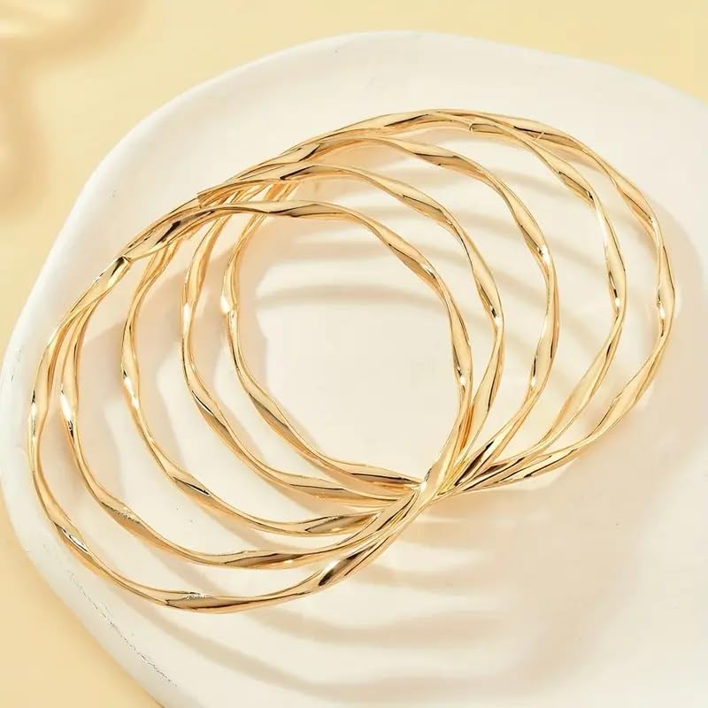 RINTOLER Store 16Pcs Gold Bangle Bracelets for Women - Multi Layer Stackable Textured Bracelets Boho Jewelrys Set. - Image 4